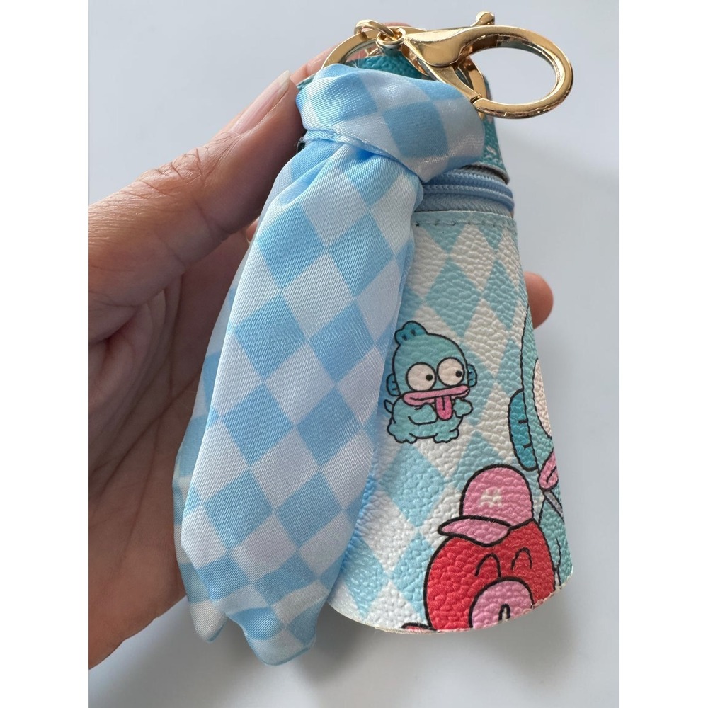 Sanrio Hangyodon Pouch Keychain Zipper Bag Charm Blue Kawaii - Picture 3 of 3